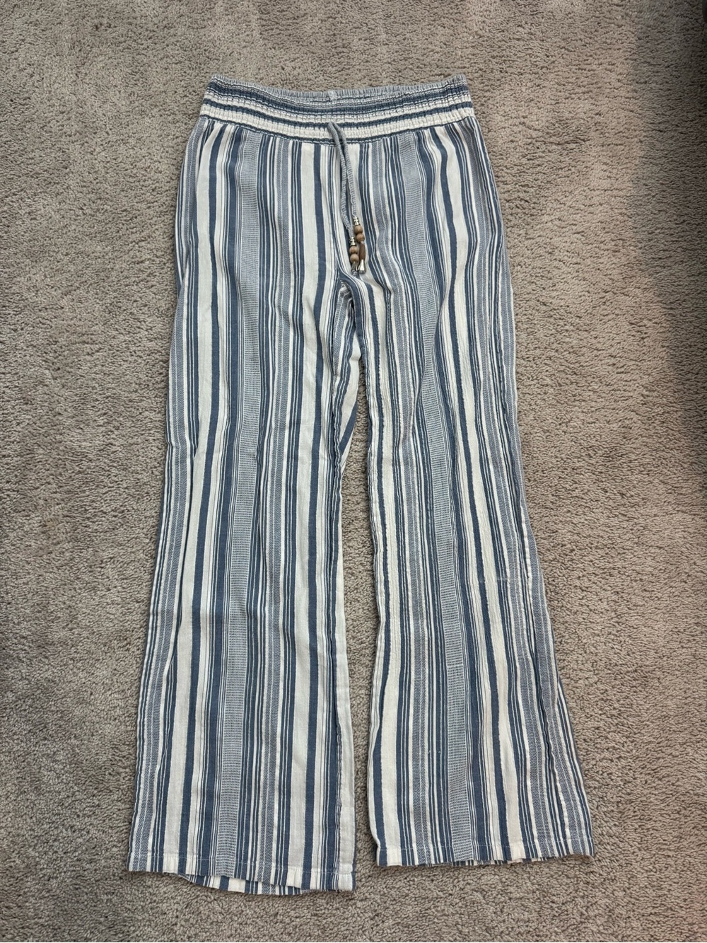 Japna Blue and White Striped Wide Leg Pants